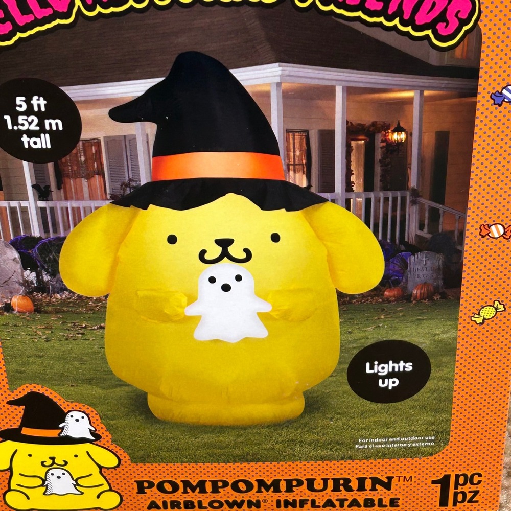 Hello Kitty and Friends Pompompurin Halloween Inflatable 5ft Tall Lights Up - Picture 2 of 7